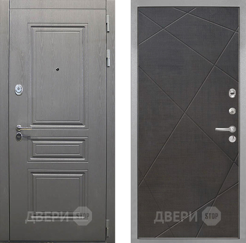 Входная металлическая Дверь Интекрон (INTECRON) Брайтон Графит Лучи-М Венге распил кофе в Протвино