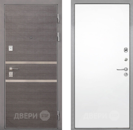 Входная металлическая Дверь Интекрон (INTECRON) Неаполь Гладкая Силк Сноу в Протвино