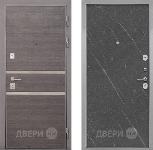 Входная металлическая Дверь Интекрон (INTECRON) Неаполь Гладкая Гранит лава оникс в Протвино