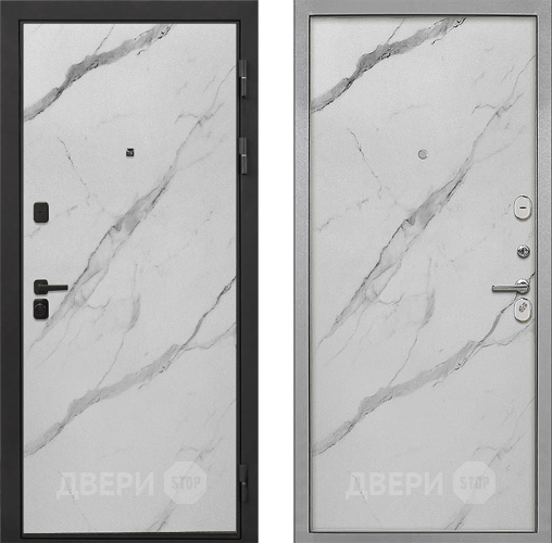 Входная металлическая Дверь Интекрон (INTECRON) Профит Black Мрамор Арктик Гладкая Мрамор натуральный арктик в Протвино