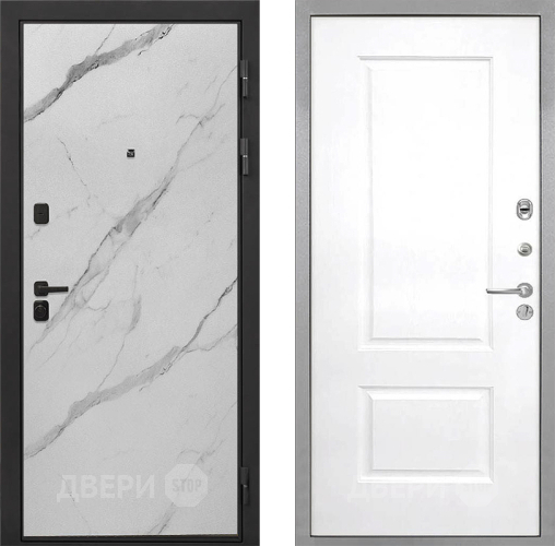 Входная металлическая Дверь Интекрон (INTECRON) Профит Black Мрамор Арктик Альба Роял Вуд белый в Протвино