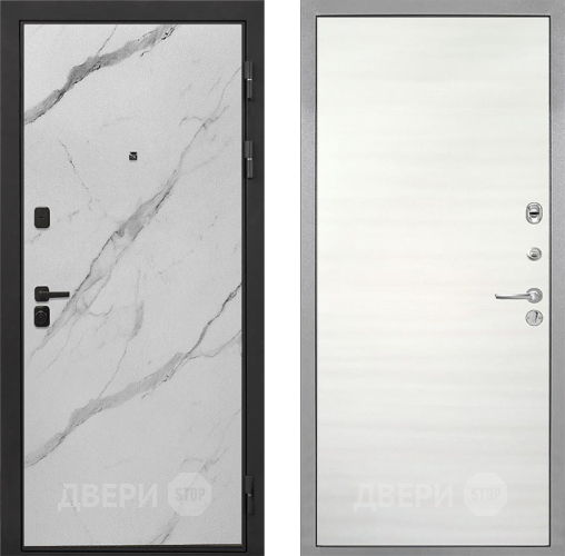 Дверь Интекрон (INTECRON) Профит Black Мрамор Арктик Гладкая Дуб сильвер поперечный в Протвино