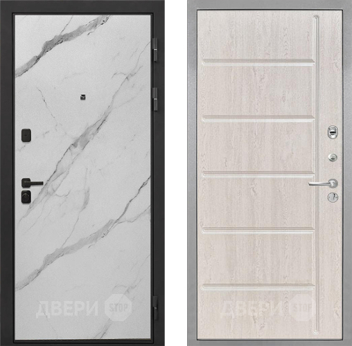 Входная металлическая Дверь Интекрон (INTECRON) Профит Black Мрамор Арктик ФЛ-102 Сосна белая в Протвино