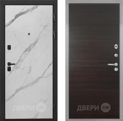 Дверь Интекрон (INTECRON) Профит Black Мрамор Арктик Гладкая Эковенге поперечный в Протвино
