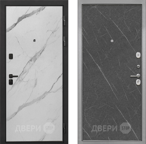 Входная металлическая Дверь Интекрон (INTECRON) Профит Black Мрамор Арктик Гладкая Гранит лава оникс в Протвино