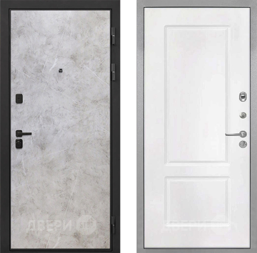 Входная металлическая Дверь Интекрон (INTECRON) Профит Black Мрамор Светлый КВ-2 Белый матовый в Протвино