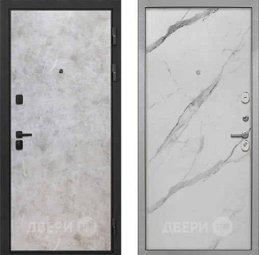 Входная металлическая Дверь Интекрон (INTECRON) Профит Black Мрамор Светлый Гладкая Мрамор натуральный арктик в Протвино