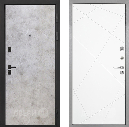 Входная металлическая Дверь Интекрон (INTECRON) Профит Black Мрамор Светлый Лучи-М Софт милк в Протвино