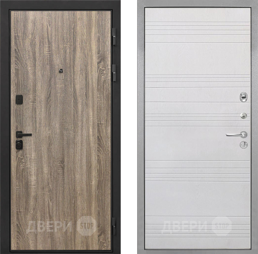 Входная металлическая Дверь Интекрон (INTECRON) Профит Black Дуб Турин ФЛ-316 Белый ясень в Протвино