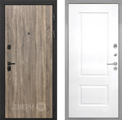 Входная металлическая Дверь Интекрон (INTECRON) Профит Black Дуб Турин Альба Роял Вуд белый в Протвино