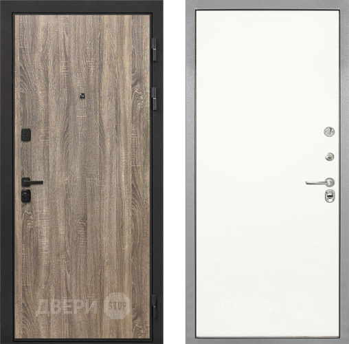 Входная металлическая Дверь Интекрон (INTECRON) Профит Black Дуб Турин Гладкая Слоновая кость в Протвино