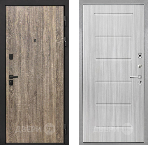 Входная металлическая Дверь Интекрон (INTECRON) Профит Black Дуб Турин ФЛ-39 Сандал белый в Протвино