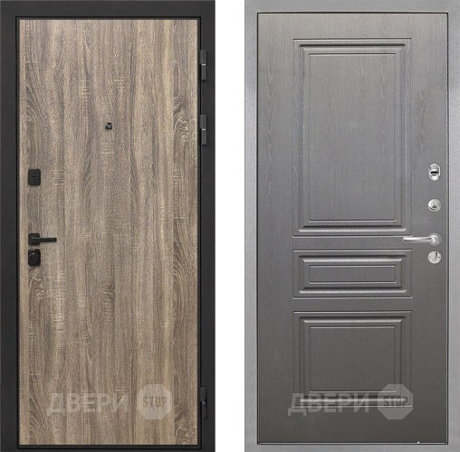 Входная металлическая Дверь Интекрон (INTECRON) Профит Black Дуб Турин ФЛ-243 Графит вуд дуб в Протвино