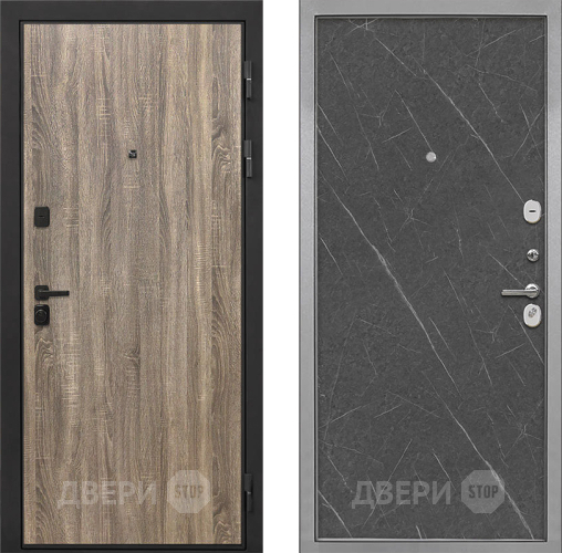 Входная металлическая Дверь Интекрон (INTECRON) Профит Black Дуб Турин Гладкая Гранит лава оникс в Протвино