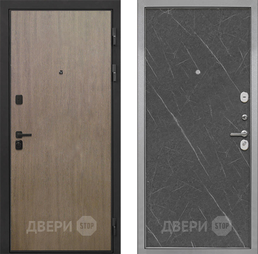 Входная металлическая Дверь Интекрон (INTECRON) Профит Black Венге Коричневый Гладкая Гранит лава оникс в Протвино