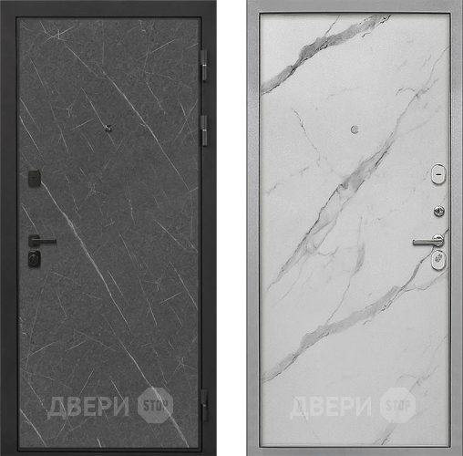 Входная металлическая Дверь Интекрон (INTECRON) Профит Black Гранит Лава Оникс Гладкая Мрамор натуральный арктик в Протвино
