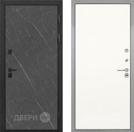 Входная металлическая Дверь Интекрон (INTECRON) Профит Black Гранит Лава Оникс Гладкая Слоновая кость в Протвино