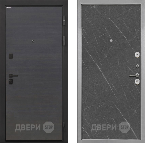 Входная металлическая Дверь Интекрон (INTECRON) Профит Black Эковенге Гладкая Гранит лава оникс в Протвино
