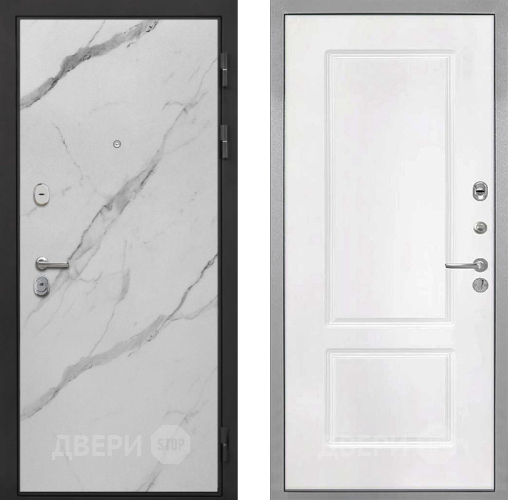Входная металлическая Дверь Интекрон (INTECRON) Гектор Мрамор Арктик КВ-2 Белый матовый в Протвино