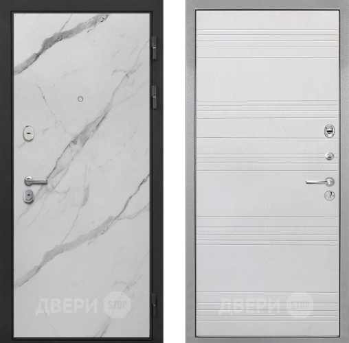 Входная металлическая Дверь Интекрон (INTECRON) Гектор Мрамор Арктик ФЛ-316 Белый ясень в Протвино