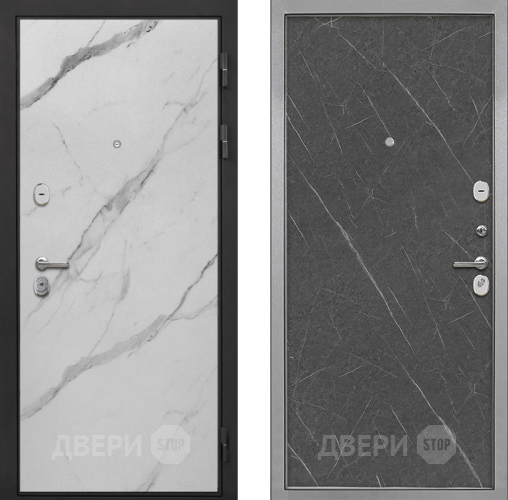 Входная металлическая Дверь Интекрон (INTECRON) Гектор Мрамор Арктик Гладкая Гранит лава оникс в Протвино