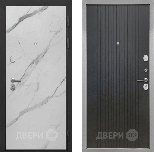 Входная металлическая Дверь Интекрон (INTECRON) Гектор Мрамор Арктик ФЛ-295 Лофт черный в Протвино