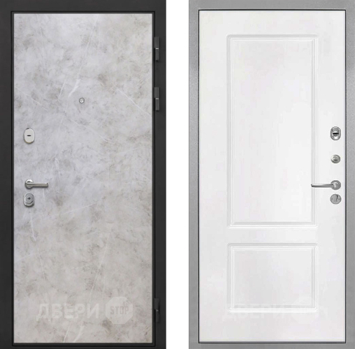 Входная металлическая Дверь Интекрон (INTECRON) Гектор Мрамор Светлый КВ-2 Белый матовый в Протвино