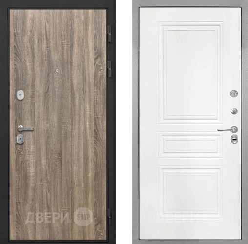 Входная металлическая Дверь Интекрон (INTECRON) Гектор Дуб Турин ФЛ-243 Белый матовый в Протвино