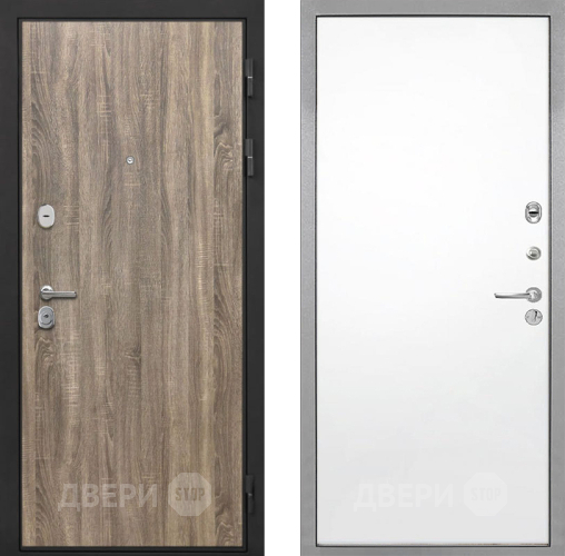Входная металлическая Дверь Интекрон (INTECRON) Гектор Дуб Турин Гладкая Силк Сноу в Протвино