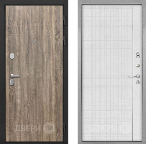 Входная металлическая Дверь Интекрон (INTECRON) Гектор Дуб Турин В-07 с молдингом Лофт белый в Протвино