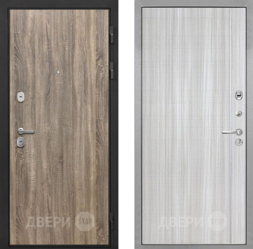 Входная металлическая Дверь Интекрон (INTECRON) Гектор Дуб Турин В-07 с молдингом Сандал белый в Протвино