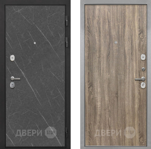 Входная металлическая Дверь Интекрон (INTECRON) Гектор Гранит Лава Оникс Гладкая Дуб турин в Протвино