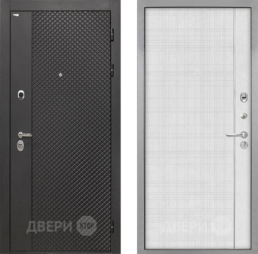 Входная металлическая Дверь Интекрон (INTECRON) Олимпия Black 4К В-07 с молдингом Лофт белый в Протвино