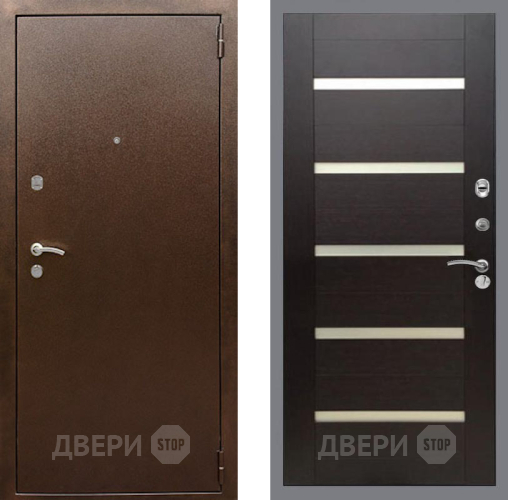 Дверь Рекс (REX) 1А Медный Антик СБ-14 стекло белое венге поперечный в Протвино