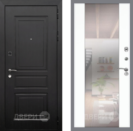 Входная металлическая Дверь Рекс (REX) 6 Венге СБ-16 Зеркало Силк Сноу в Протвино