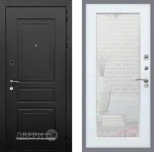 Входная металлическая Дверь Рекс (REX) 6 Венге Зеркало Пастораль Силк Сноу в Протвино