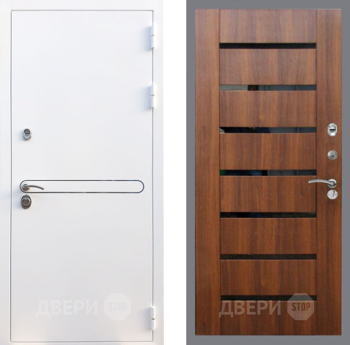 Входная металлическая Дверь Рекс (REX) 27 СБ-14 стекло черное Орех бренди в Протвино