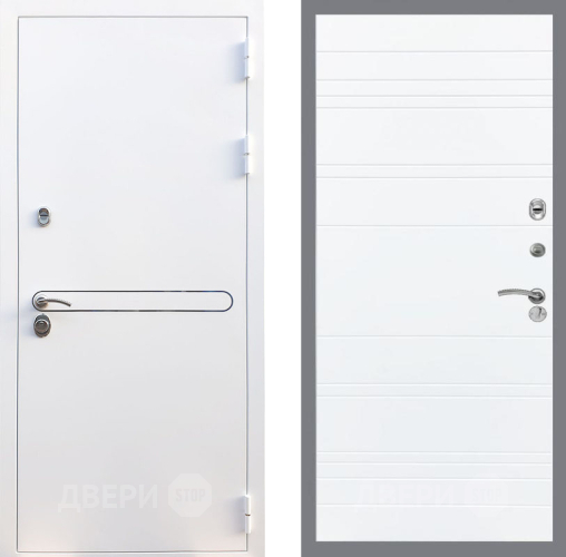 Входная металлическая Дверь Рекс (REX) 27 Line Силк Сноу в Протвино