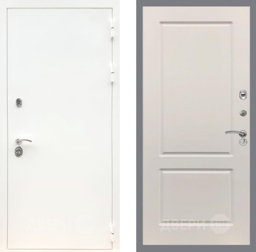 Входная металлическая Дверь Рекс (REX) 5 Белая Шагрень FL-117 Шампань в Протвино