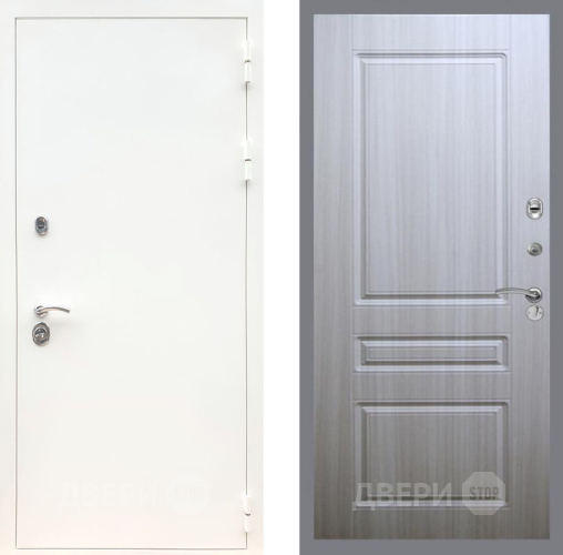 Входная металлическая Дверь Рекс (REX) 5 Белая Шагрень FL-243 Сандал белый в Протвино