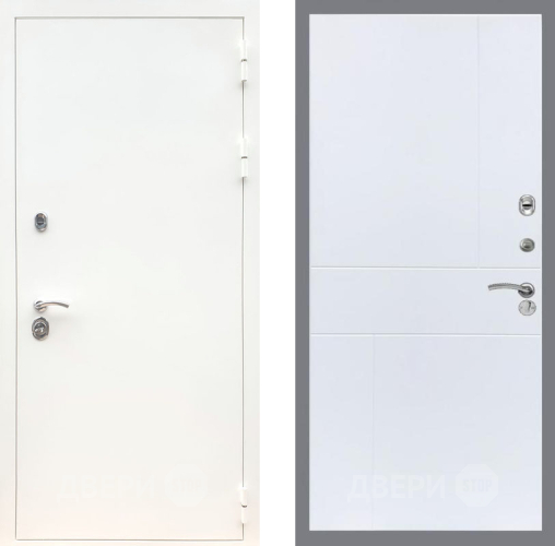 Входная металлическая Дверь Рекс (REX) 5 Белая Шагрень FL-290 Силк Сноу в Протвино