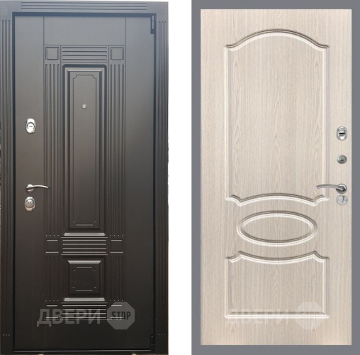 Входная металлическая Дверь Рекс (REX) 9 FL-128 Беленый дуб в Протвино