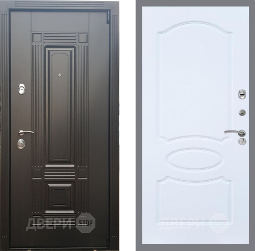 Входная металлическая Дверь Рекс (REX) 9 FL-128 Силк Сноу в Протвино