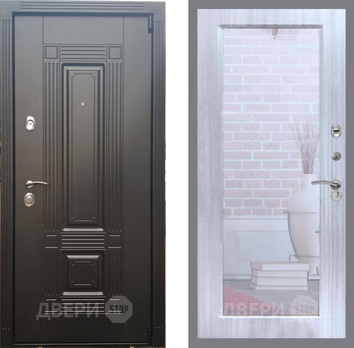 Входная металлическая Дверь Рекс (REX) 9 Зеркало Пастораль Сандал белый в Протвино