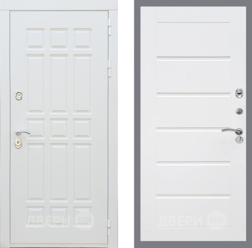 Входная металлическая Дверь Рекс (REX) 8 Силк Сноу Сити Белый ясень в Протвино