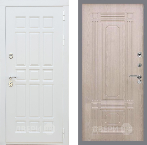 Входная металлическая Дверь Рекс (REX) 8 Силк Сноу FL-2 Беленый дуб в Протвино