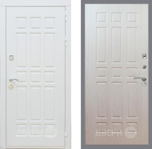 Входная металлическая Дверь Рекс (REX) 8 Силк Сноу FL-33 Беленый дуб в Протвино