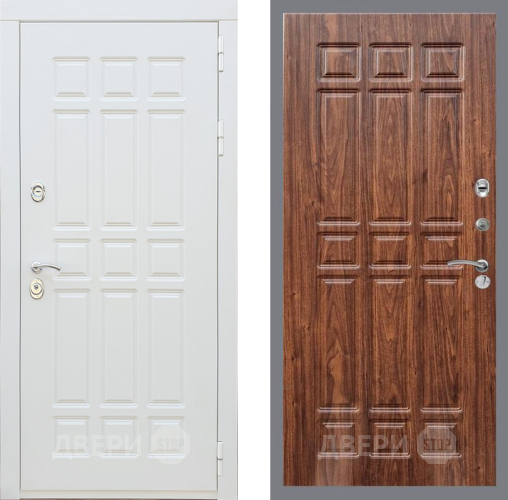 Входная металлическая Дверь Рекс (REX) 8 Силк Сноу FL-33 орех тисненый в Протвино