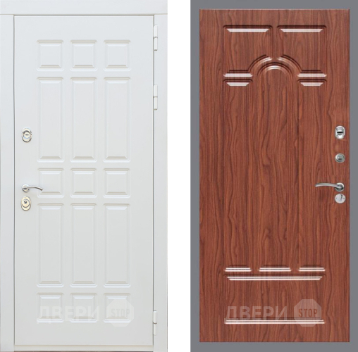 Входная металлическая Дверь Рекс (REX) 8 Силк Сноу FL-58 орех тисненый в Протвино