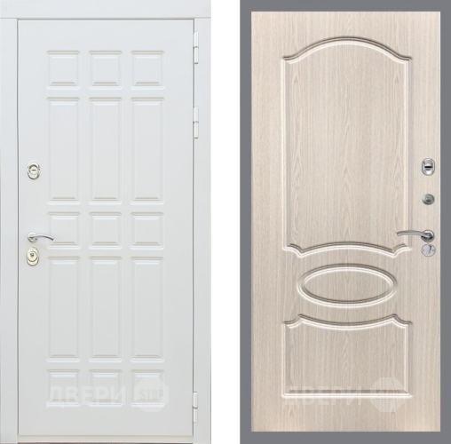 Входная металлическая Дверь Рекс (REX) 8 Силк Сноу FL-128 Беленый дуб в Протвино